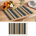 thumbnail image 6 of Black Grey Orange Striped Placemats Set of 8 Modern Stripes Art Farmhouse Place Mats Indoor Wipeable Table Mats Washable Cloth Dining Table Placemats for Kitchen Holiday Party Home Decor 13x19 Inch, 6 of 9