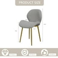 thumbnail image 5 of Hassch 2PCS Upholstered Dining Chairs in Gray Teddy Velvet, Modern Minimalist Kitchen Chairs with Golden Metal Legs and Ergonomic Backrest, Easy Assembly, 5 of 8
