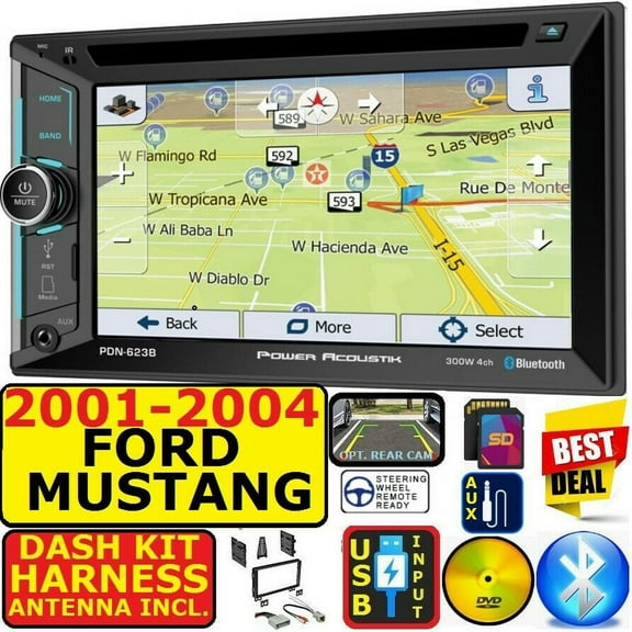01-04 FORD MUSTANG NAVIGATION BLUETOOTH USB AUX SD CD/DVD CAR RADIO STEREO PKG