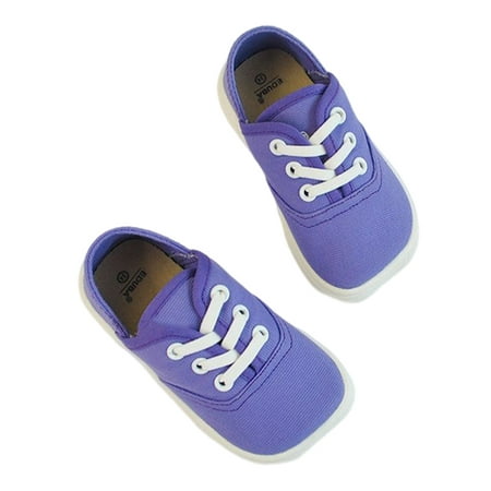 

Sanviglor Kids Flats Non-Slip Canvas Sneakers Slip On Casual Shoes Walking Breathable Lightweight Fashion Comfort Purple 8C