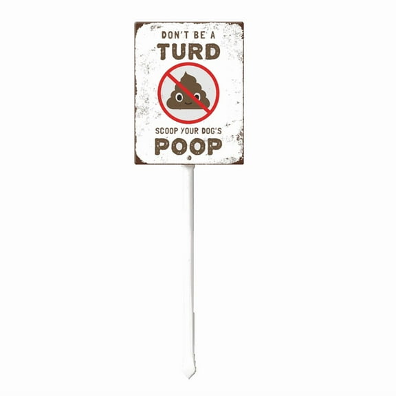 Eveokoki Don't Be A Turd Scoop Your Dog's Poop Sign with Metal Stake 7 x 21.6 Inches Yard Sign Aluminum ​Garden Signs Outdoor for Lawn Yard Garden Decor, Easy to Install