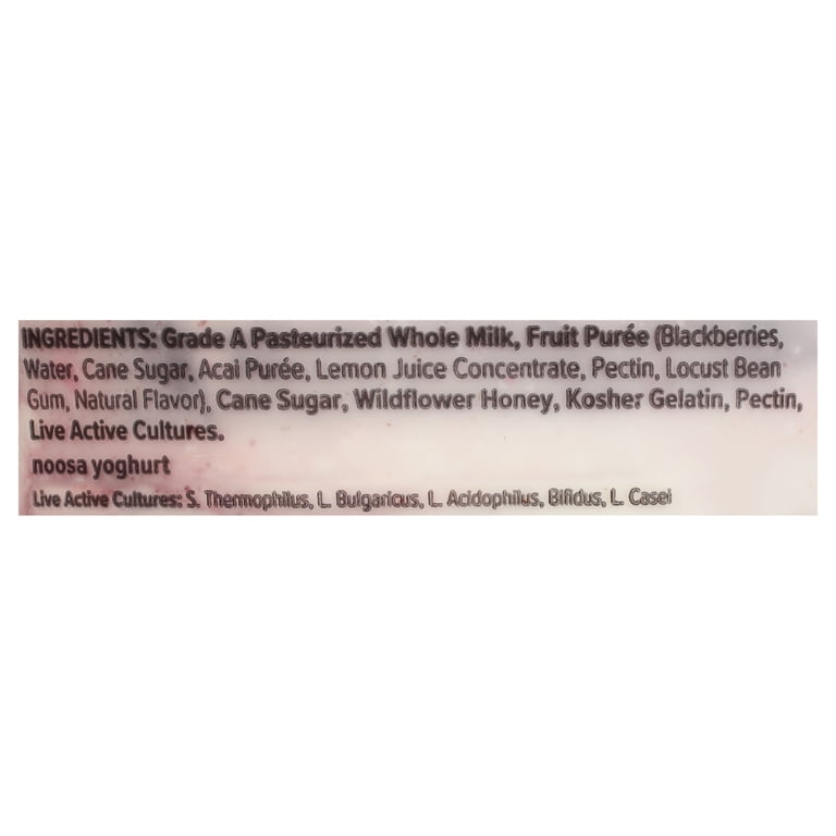Noosa Yoghurt Whole Milk Real Fruit Yoghurt Blackberry 8oz - Walmart.com