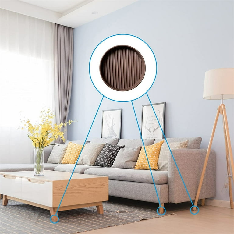 NOGIS Anti-Skid Furniture Pads 2x2 Brown Rubber for Couch, Chair