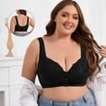 thumbnail image 2 of Plus Size Women's Front Closure Bras, No Underwire Full Coverage Push up Bra Soft Cup Wireless Comfortable Everyday Bra, XL-6XL, 2 of 8