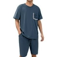 thumbnail image 2 of Kureaily Men's Summer Pajamas Home Suit Short Sleeve Shorts Young People Can Wear Home Clothes Short Sleeve Sleepwear, 2 of 5