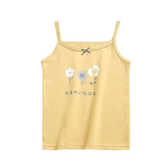 Asxite Girls Tank Tops Solid Sleeveless Crewneck Spaghetti Strap Tank Top Summer Tank Tops for 5-14Y