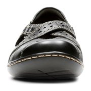 Clarks Womens ASHLAND SPIN Q Black Slip-Ons