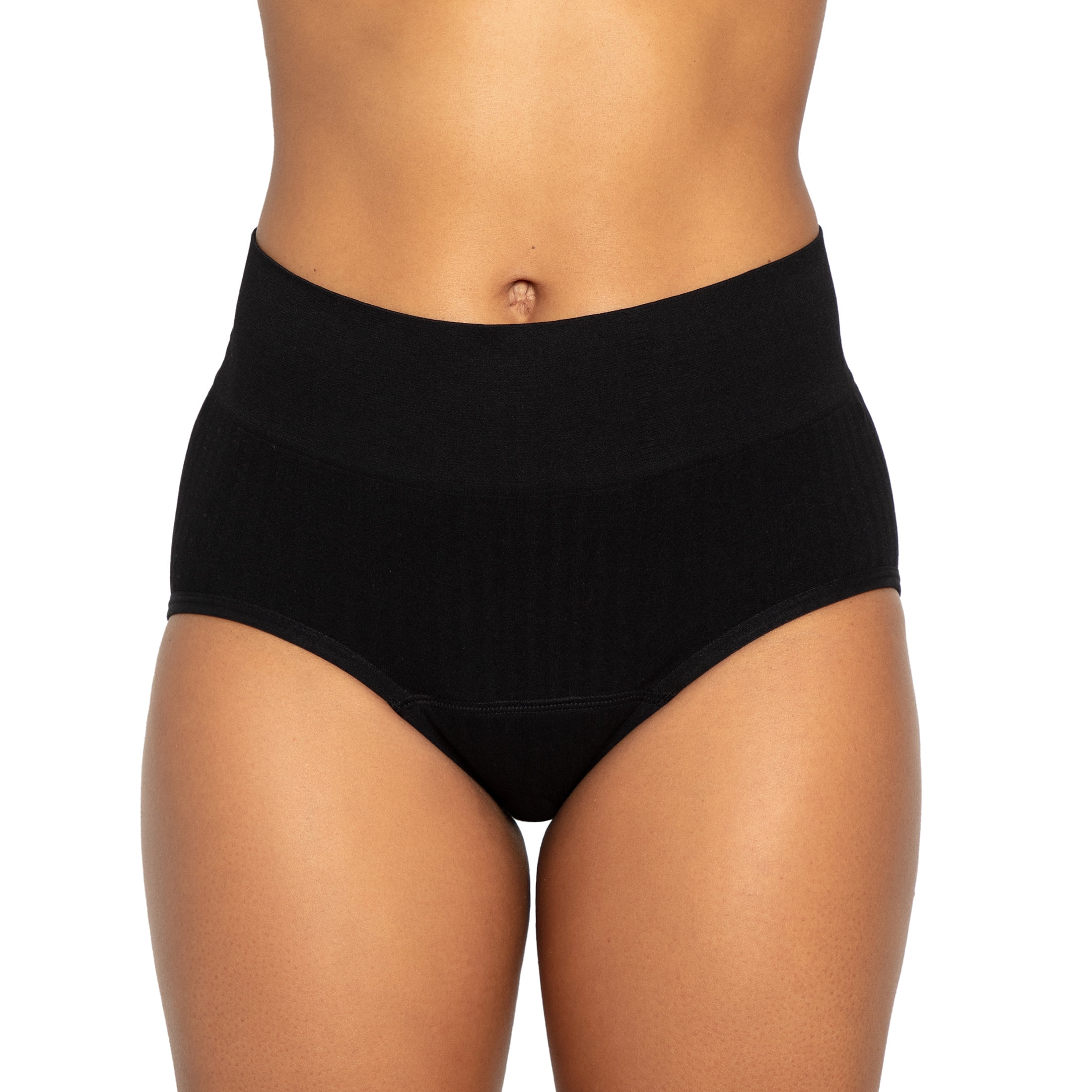 The Period Company. Sporty Stretch High Waisted, Period Underwear for Heavy Flows, Black