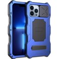 thumbnail image 1 of Funda de metal para iPhone 13 Pro Max, resistente, de aluminio, para exteriores, con protector de pantalla y cámara, de grado militar (azul, iPhone 13 Pro Max), 1 of 6