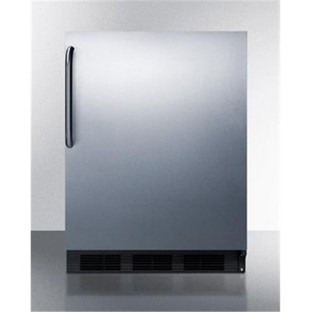 Summit Appliance FF63BCSSADA 24 in. Freestanding Counter Depth Compact Refrigerator, Stainless