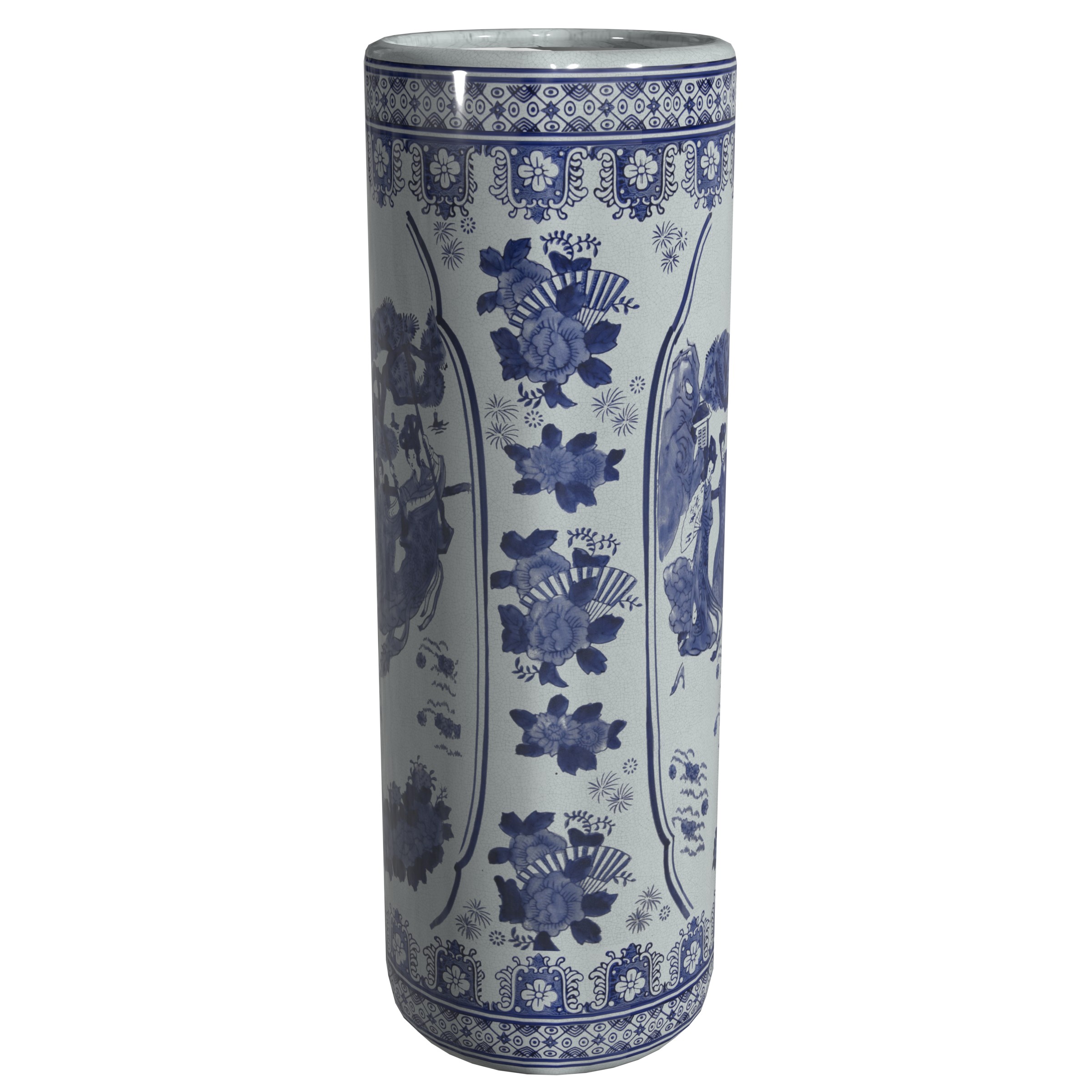 Red Lantern 24" Ladies Blue & White Porcelain Umbrella Stand