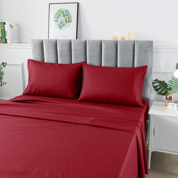 Queen Microfiber Bed Sheets Set, Deep pocket Queen fitted Sheet, Flat