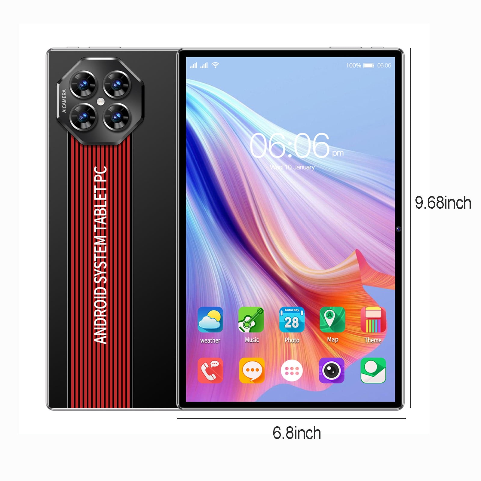 Tablets for Adults, Hwkond Enhanced 2+32G 10.1-inch Android Tablet PC IPS HD Ultra-thin Screen Bluetooth WiFi（2.4G,5G）Tablet Computer Support 256G Memory Card SIM HD Voice,Black