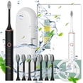thumbnail image 1 of PRETXORVE , Toothbrush with 8 Brush Heads,with, 6 Cleaning Modes, Water Proofing IPX7 Water Proofing,-Newly, 1 of 8