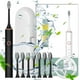 thumbnail image 1 of Xihbxyly Cepillo de Dientes Eléctrico, 6 Modos de Limpieza, 8 Cabezales, Resistente Al Agua Ipx7, Recargable Por Usb, Limpieza Suave y Eficaz, Ideal para Viajes, Cuidado Bucal Diario, Tamaño 22 X 2,5, 1 of 7