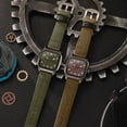 thumbnail image 5 of NFTIGB Men's Vintage PU Leather Strap Quartz Watch Casual Slim Analog Wristwatch (1.5 in / 3.8 cm Dial), Green, 5 of 9