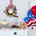 thumbnail image 4 of Mini 4th of July Hanging Wreaths for Cabinets, with Flowers, Artificial Small Independence Day Candle Holder Wreath with Red Stripes for Front Door, Window, Porch, Wall Decor, 4 of 7