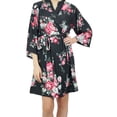thumbnail image 2 of Bimba Robe de Demoiselle d'Honneur Violette à Manches 3/ Imprimée Florale pour Femme, Couvre-Maillot Wrap-24, 2 of 9