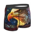 thumbnail image 2 of KLL Geometric American Bald Eagle Men's Cotton Boxer Briefs Underwear-Small, 2 of 8