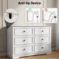 thumbnail image 4 of IDEALSOUL White Dresser,6 Drawer Dresser for bedroom,Retro Wood Storage Cabinet for Living Room, 4 of 13