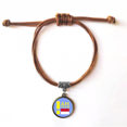 thumbnail image 1 of I Am From Monaco Bracelet Leather Hide Rope Wristband Brown Jewelry, 1 of 3