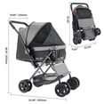 thumbnail image 5 of KFFKFF Animal Buggy, Supports up to 44 lbs, Collapsible Canine Cart, Quad-Wheel Feline Buggy with Ventilated Screens & Switchable Grip, Mobile Animal Transport Buggy with Stopping Mechanism, 5 of 9