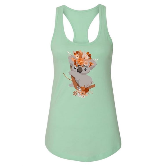 Cute Koala With A Wreath Tank Women -Image by Shutterstock, Female XX-Large