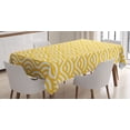 thumbnail image 1 of Ambesonne Yellow and White Tablecloth Rectangular Table Cover, Ocean Waves, 60"x84", Marigold White, 1 of 3