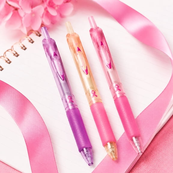 3-Pack Acroball Breast Cancer Awareness Pens 0.7mm Fine Point Black Ink