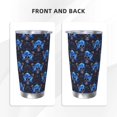 thumbnail image 3 of KLL cool blue flower Skull Print 40oz Stainless Steel Insulated Car Cup with Spillproof Lid - Keep Your Drink Hot or Cold on the Go-Straw Two-piece Set, 3 of 8
