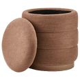 thumbnail image 2 of Bouclair Rust Ribbed Ottoman with Storage, 2 of 3