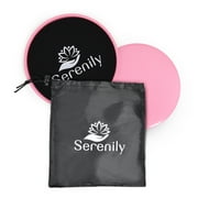 Serenily Sliders for Working Out - Core Exercise Sliders, 2 Dual Sided Gliding Discs For All Floors With Carry Bag & Workout Guide. Abs & Full-Body Fitness Equipment - Compact Slider Set (Pink)