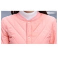 thumbnail image 4 of Miluxas Women's Fashion Loose Round Neck Long Sleeve Casual Quilted Solid Color Cotton Pdded Jacket Orange L(L), 4 of 9
