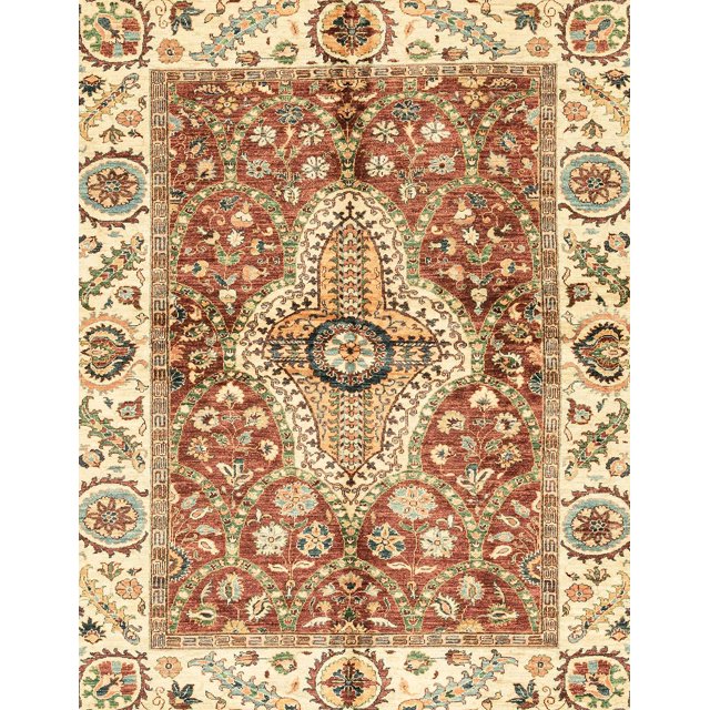 Ahgly Company Tapis d'Intérieur Rectangulaire Abstrait Rouge, 8 Pieds x 12 Pieds