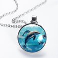 thumbnail image 2 of Dolphin Stunning Glass Circular Pendant Necklace - Women's Necklaces, 2 of 5
