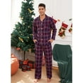 thumbnail image 3 of U2SKIIN Mens Plaid Pajama Set, Soft Print Pajamas for Men, Lightweight Warm PJS with Pockets(Navy-red Plaid, XX-Large), 3 of 4