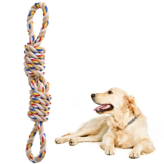 PUMYPOREITY Dog Rope Toys for Dog Chewers, Dog Knots Chew Toys, Interactive Dog Tug Toy, Tough Twisted Rope Toy, Nature Cotton Toy for Pet