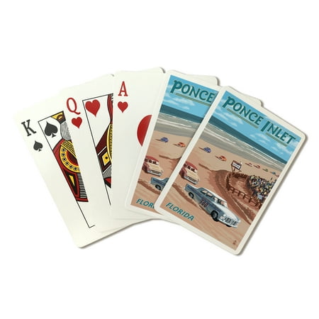 

Dayton Beach Race Scene Ponce Inlet FL Lantern Press Premium Playing Cards 52 Card Deck with Jokers USA Made