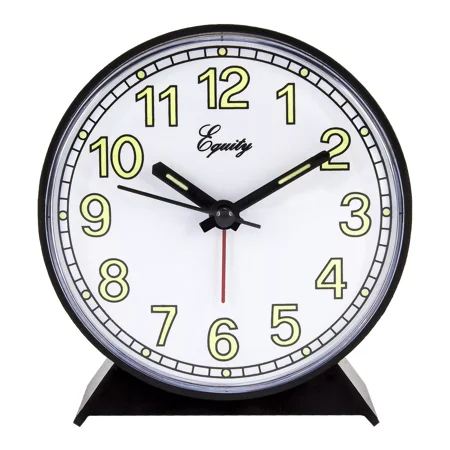 QUEST -14077 Equity By La Crosse Battery Powered Analog Quartz Alarm Clock - Black
