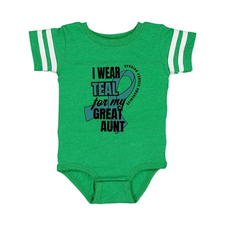 

Inktastic I Wear Teal For My Great Aunt Ovarian Cancer Awareness Gift Baby Boy or Baby Girl Bodysuit