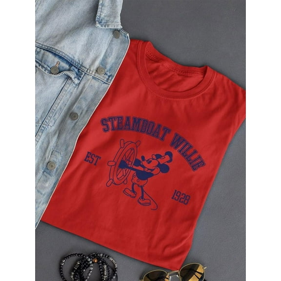 Steamboat 1928 Willie Mouse T-shirt Women's -SmartPrintsInk Designs
