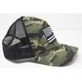 thumbnail image 3 of Thin Blue Line Flag Hat for Men and Women – Snapback Trucker Baseball Cap by International Tie (Camouflage), 3 of 6