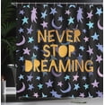 thumbnail image 4 of Ambesonne Saying Shower Curtain, Never Stop Dreaming Stars, 69"Wx84"L, Multicolor, 4 of 5