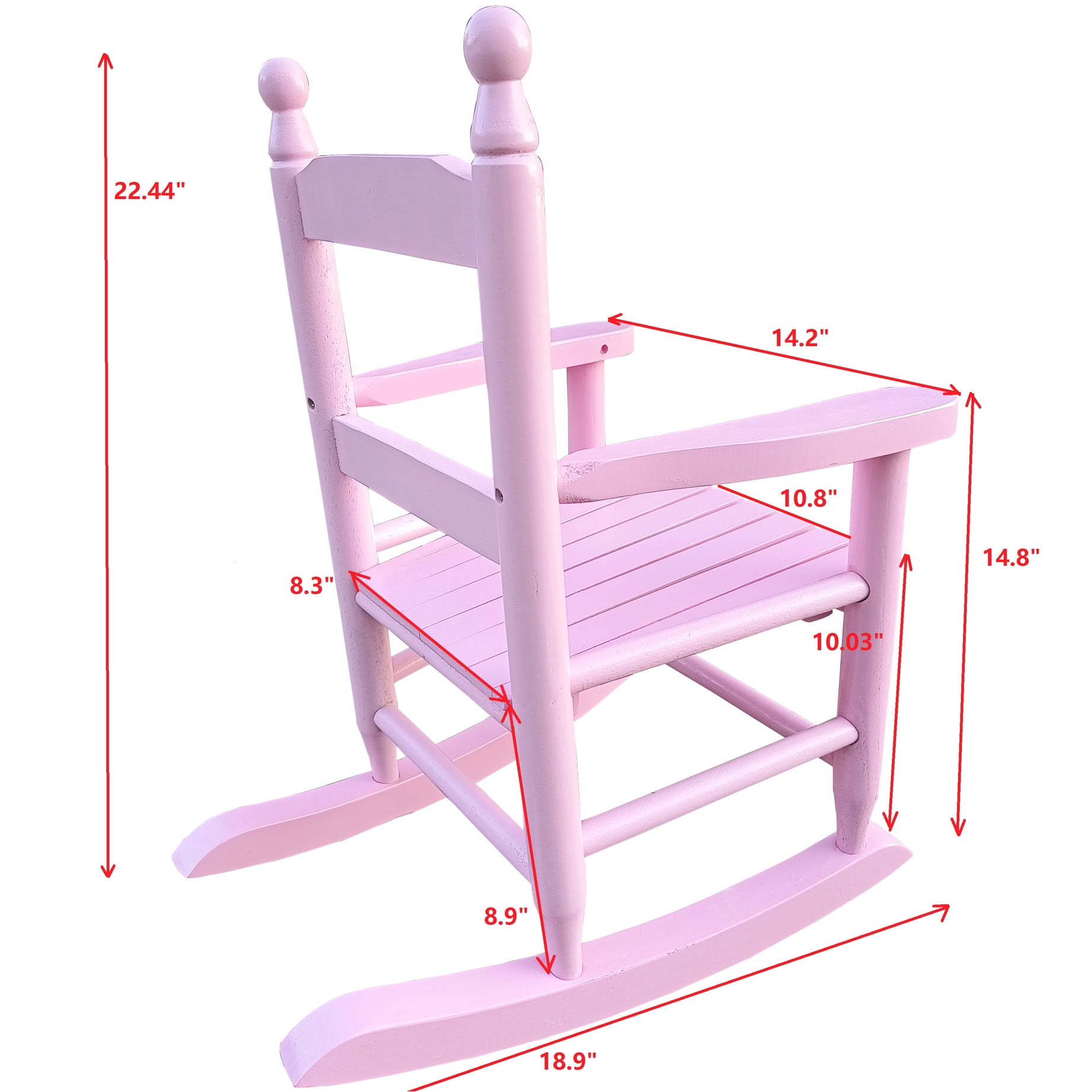 Pink 's Rocking Chair - Wood Indoor Or Outdoor Suitable 110 Lbs Weight Capacity Simple Assembly In Hue Solid And Ready Strong Limit Easy Required