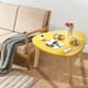 thumbnail image 4 of Mesa de centro triangular curva | Mesa auxiliar de madera para dormitorio, balcón y alféizar | Mesa auxiliar moderna de 40 x 40 x 30 cm en negro, caqui, blanco o amarillo, 4 of 6