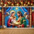 thumbnail image 5 of Holy Family Nativity Scene Banner Decorative Religious Christmas Backdrop for Indoor Celebration Holiday Decoration Festive Display, 5 of 9