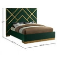 thumbnail image 5 of Meridian Furniture Vector Rich Velvet Queen Bed in Green, 5 of 7