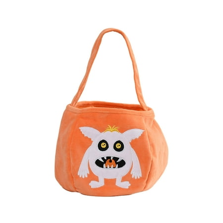 

LYU Halloween Candy Tote Bag Festival Lightweight Wear Resistant Portable Firm Stitching Store Candy Huge Load Bearing Cartoon Print Contrast Color Candy Tote Pouch for Kid