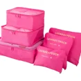 thumbnail image 2 of Foleable 6pcs Waterproof Travel Bag Clothes Luggage Organizer Quilt Blanket Storage Bag Suitcase Pouch Packing Cube Bags (Burgundy), 2 of 7