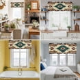 thumbnail image 5 of Abstract Ethnic Style Valance Curtain Retro Brown Red Weaving Pattern Window Valances Rod Pocket Short Curtains Window Treatments for Kitchen Bedroom Bathroom Laundry 60" x 18", 5 of 9